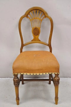 Vintage Joerns Bros Art Deco Walnut Fan Back Vanity Side Chair
