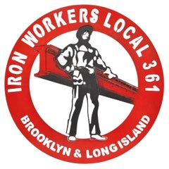 Iron Workers 361 Brooklyn & Long Island Hanging Wall Steel Black Metal Plaque