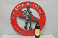 Iron Workers 361 Brooklyn & Long Island Hanging Wall Steel Black Metal Plaque