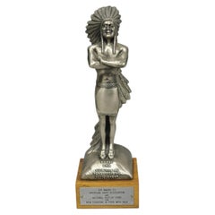 Vintage 1970s POPAI OMA Store Display Award Trophy Native American Chief Figure