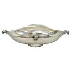 Vintage Regency Style Italian ARG 1000 Silver Plated Compote Fruit Bowl w/ Faces