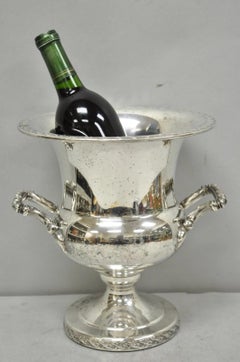 Seau à glace vintage WM Rogers « Spring Flower » plaqué argent pour champagne