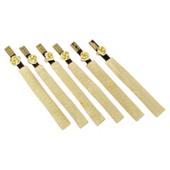 Vintage Japanese Oriental Chopsticks in Custom Silk Gold Sleeves - 6 Pc Set