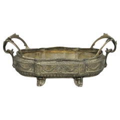 Vintage French Louis XVI Baroque Style Bronze Planter Centerpiece Bowl Dish