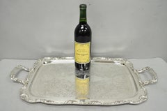 Vintage WM A Rogers Victorian Silver Plated Twin Handle Serving Platter Bar Tray