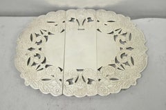 Vintage LBS Co Victorian Silver Plated Expanding 3 Section Pot Trivet