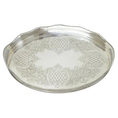 Vintage Israel Freeman and Son English Edwardian Oval Silver Plated Platter Tray