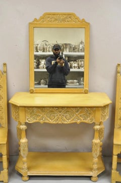 Ensemble vintage de style gothique et Renaissance comprenant une console, un autel, une table et une chaise - Ensemble de 4 pièces