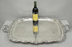 Vassoio da portata vintage Poole EPCA Sevenoaks 650, grande, placcato argento, vassoio da bar B