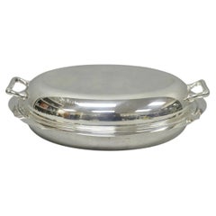Vintage Towle 4046 Silver Plated Oval Covered Vegetable Serving Dish Platter