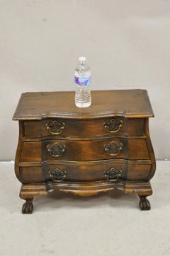 Vintage Small Salesman Sample Chippendale Georgian Style 3 Drawer Bombe Commode