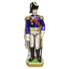 Statuetta vintage in porcellana italiana di Capodimonte raffigurante un generale napoleonico, n. 7282-A