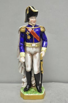 Statuetta vintage in porcellana italiana di Capodimonte raffigurante un generale napoleonico, n. 7282-A