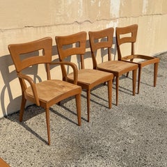 Sedie da pranzo vintage Heywood Wakefield MCM "Dog Bone" in acero - Set da 4