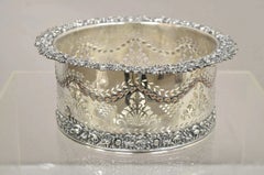 Antique English Sheffield Sterling Silver Mounted Champagne Wine Bottle Coaster