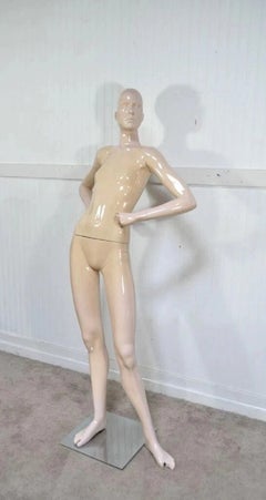 Vintage Female Woman Fiberglass Full Mannequin Dress Form Display on Stand
