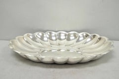 Vintage Reed & Barton "Holiday" Scalloped Oval Serving Platter Tray w/ Monogram