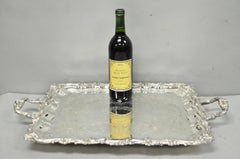Vintage Sheridan English Victorian Silver Plated Footed Serving Platter Bar Tray