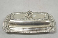 Burriere vintage vittoriana placcata argento, lavorata a sbalzo, con rivestimento interno in vetro