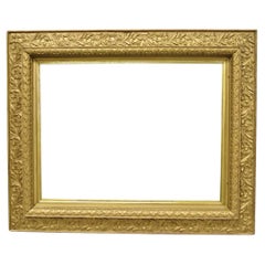 Antique Victorian Gold Gilt Oak Wood Leafy Scroll Deep Picture Frame 32.5 x 26.5