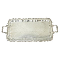 Vintage Taunton Statehouse Victorian Silver Plated Narrow Serving Platter Tray
