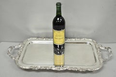 Vassoio da bar vintage FB Rogers 1338 in stile vittoriano, placcato argento, stretto