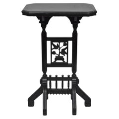 Antique Victorian Aesthetic Movement Black Ebonized 34" Plant Stand Side Table