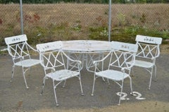 Vintage Wrought Iron Salterini Style Garden Patio Dining Set - 5 Pc Set