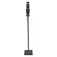 Vintage Carved Wood Figural Lawn Jockey Gentleman in Top Hat Horse Hitch Stand