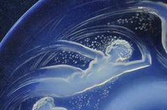 René Lalique Ondines Opalescent Clear Glass Swimming Mermaids French Dish Plate