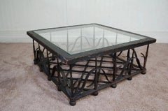 Antique Mission Arts & Crafts Samuel Yellin Style Wrought Iron Coffee Table