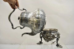 Antique Hunt & Roskell Late Store & Mortimer Silver Plated Tilting Tea Pot Stand