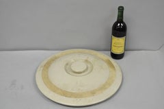 Antique American Primitive Salt Glazed Ceramic 15 Gallon Crock Pot Lid Cover