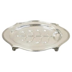 Vintage English Sheffield Meat Cutlery Serving Platter Tray "ASC" Monogram
