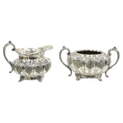 Vintage Victorian 1881 Rogers Canada Silver Plated Sugar Bowl and Creamer Set