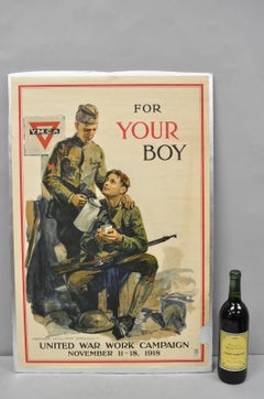 Original Vintage 1918 WWI YMCA Poster 'For Your Boy' by Arthur Williams Brown