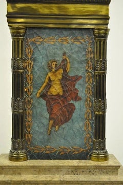 Vintage Neoclassical Style Figural Painted Nude Woman Bronze Marble Table Lamp