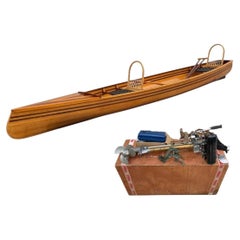 Cedar Strip Built 14' Square Stern Canoe & British Seagull 40 Outboard Motor