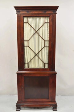 Vintage Georgian Style Mahogany Corner Cabinet China Cabinet with Glass Door