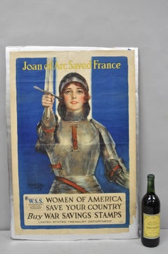 Originalplakat aus dem Ersten Weltkrieg von 1918: „Jeanne d’Arc rettete Frankreich“ von William Haskell Coffin