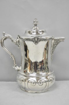 Antique Derby Silver Co English Victorian Silver Plated Large Warm Water Pitcher