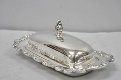 Vintage International Silver Countess Silver Plated Covered Butter Dish