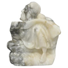 Vintage Seymour Shuren Modern Carved Alabaster Native American Figure Sculpture