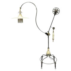 Unique Vintage Retro Steampunk Adjustable Cantilever Pulley Victorian Floor Lamp