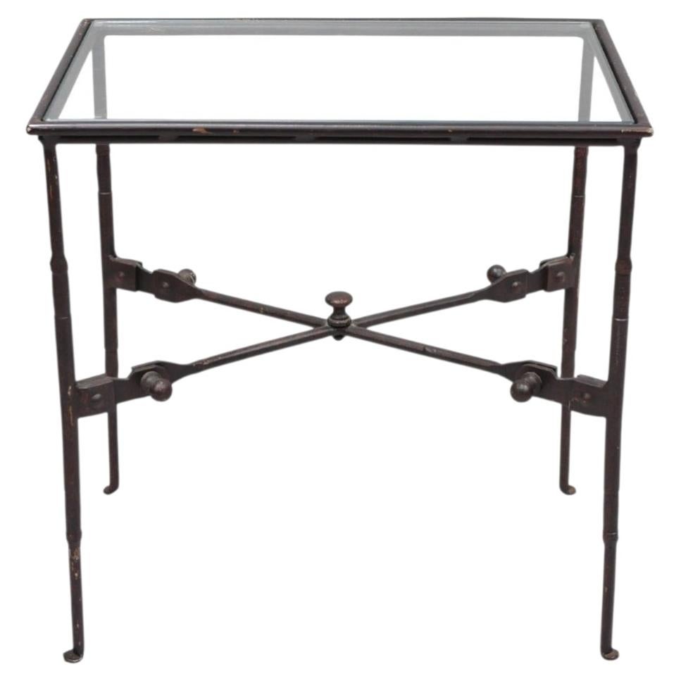 Industrial Modern Giacometti Style Wrought Iron Side Table by Pottery Barn