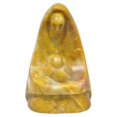 Vintage Seymour Shuren Modern Carved Alabaster Mother & Child Figure Sculpture