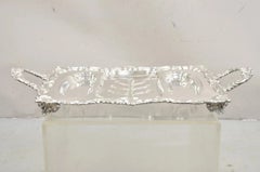 Vintage Victorian Silver Plated Twin Handle Meat Cutlery Serving Platter Tray