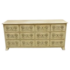 Vintage French Country Provincial Cream Distress Painted Dresser by Roundtree