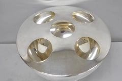 Vintage Modern Pedestal Base Silver Plated 5 Bottle Champagne Chiller Ice Bucket