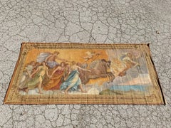 19th C. French Toile Peinte Hand Painted 112" Tapestry after Reni "The Aurora"